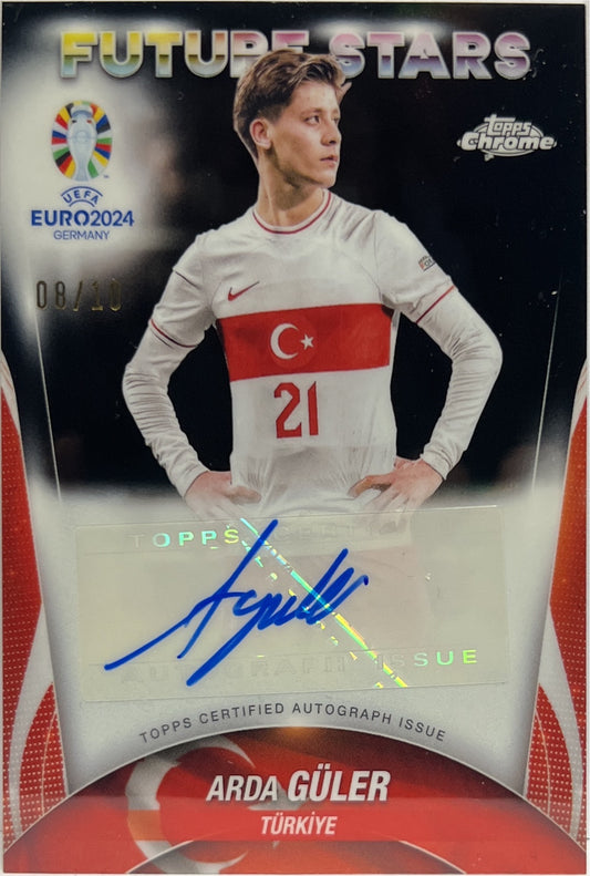 Arda Guler 8/10 Autograph Future Stars Black Topps Chrome Euro 2024