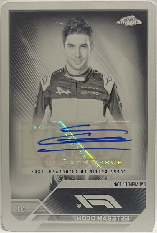 Esteban Ocon 1/1 Autograph Pinting Plate Topps Chrome F1 2023