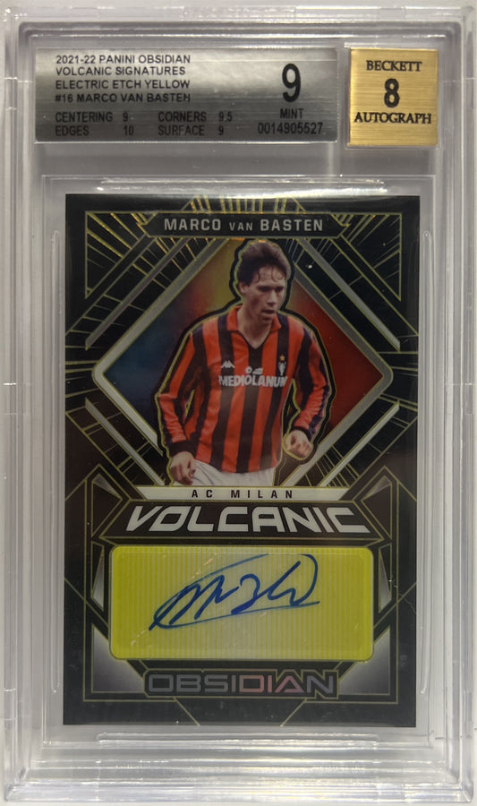Marco Van Basten 6/10 Autograph Volcanic Yellow Obsidian 2021/22 Beckett 8