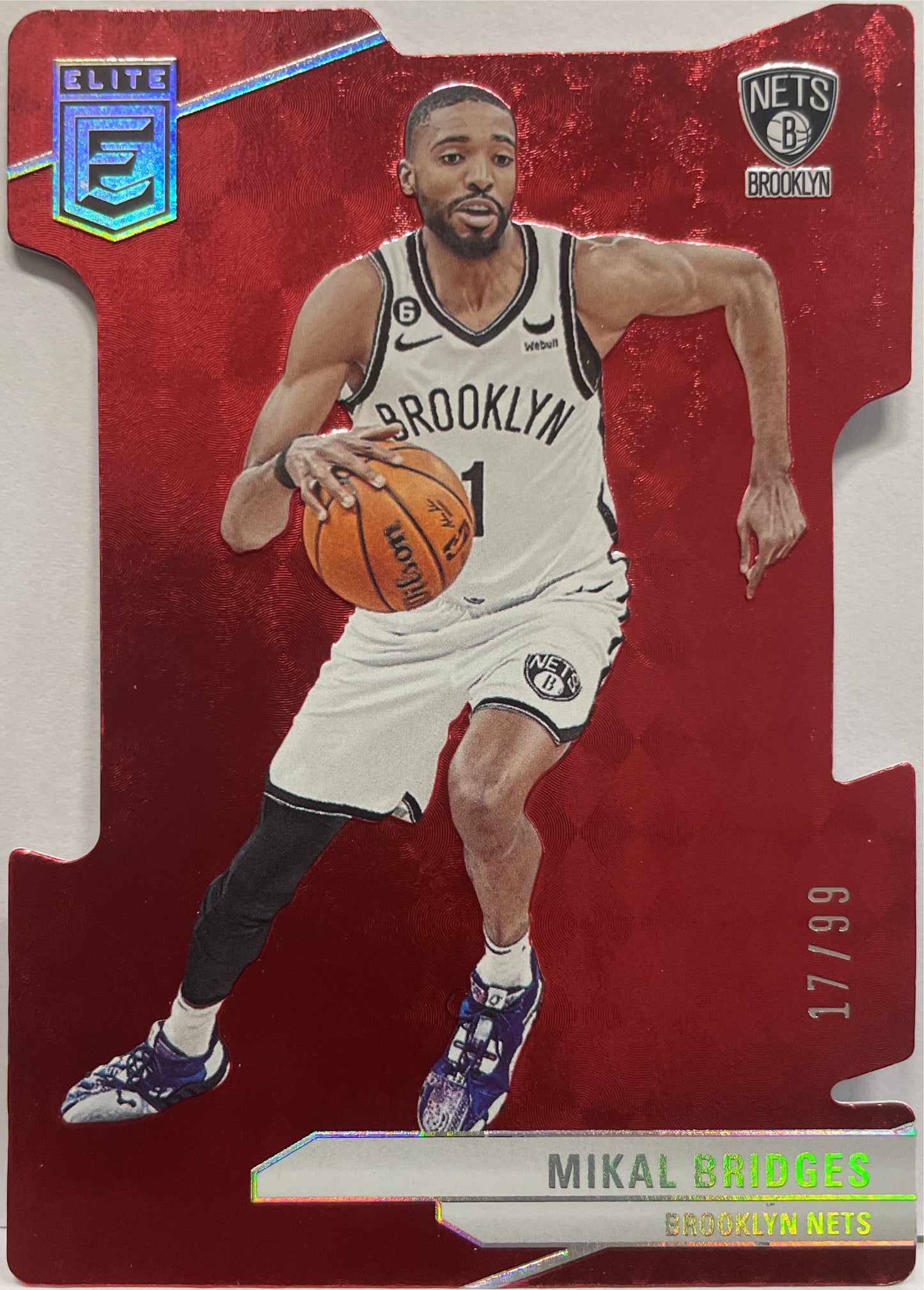 Mikal Bridges 17/99 Cut Red Donruss Elite Basketball NBA 2023/24