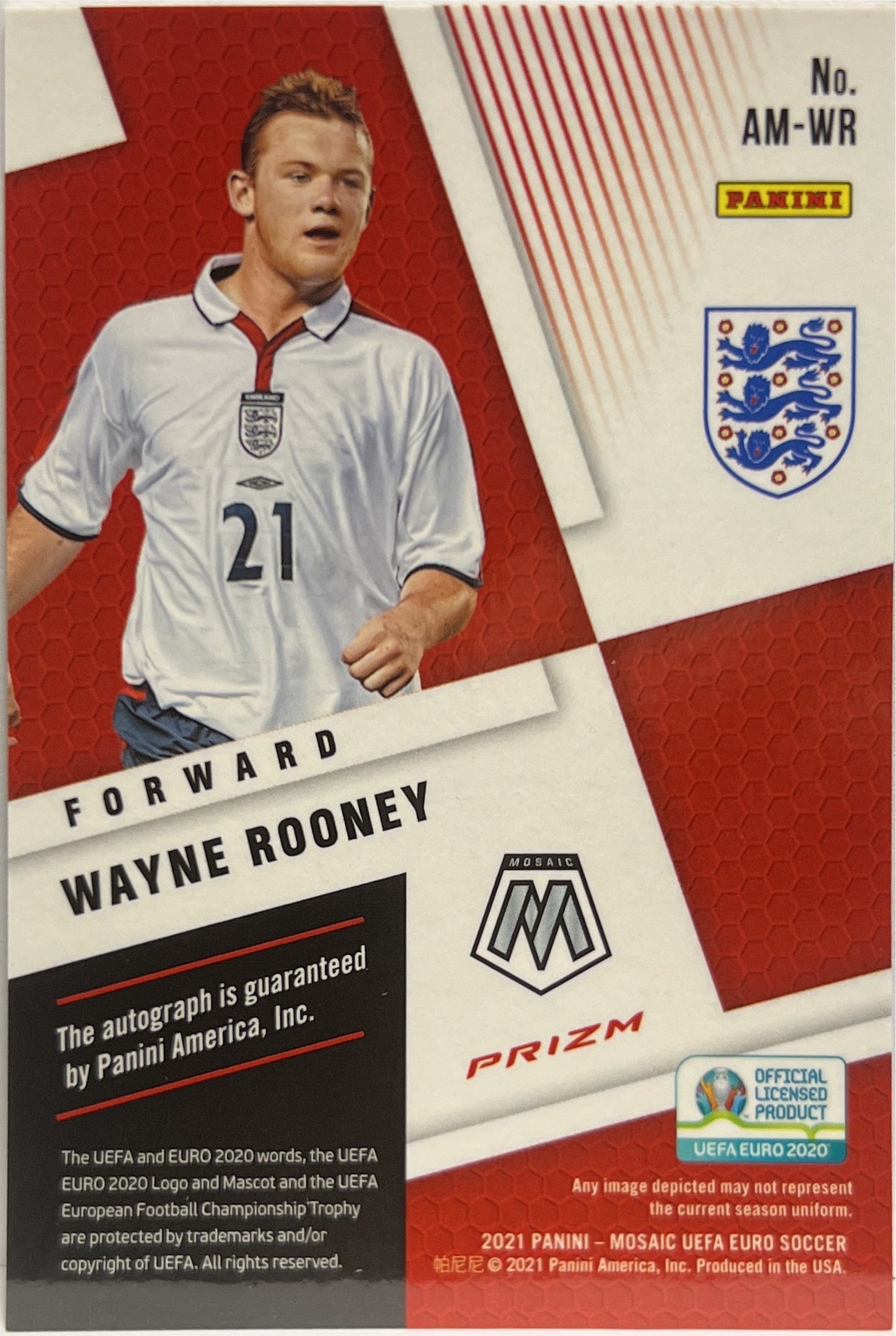 Wayne Rooney Autograph Mosaic Uefa Euro 2020