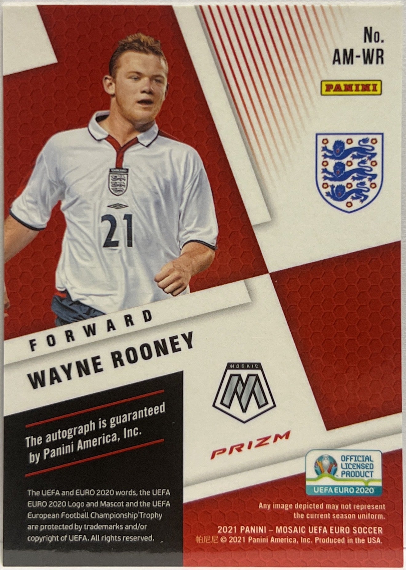 Wayne Rooney Autograph Mosaic Uefa Euro 2020