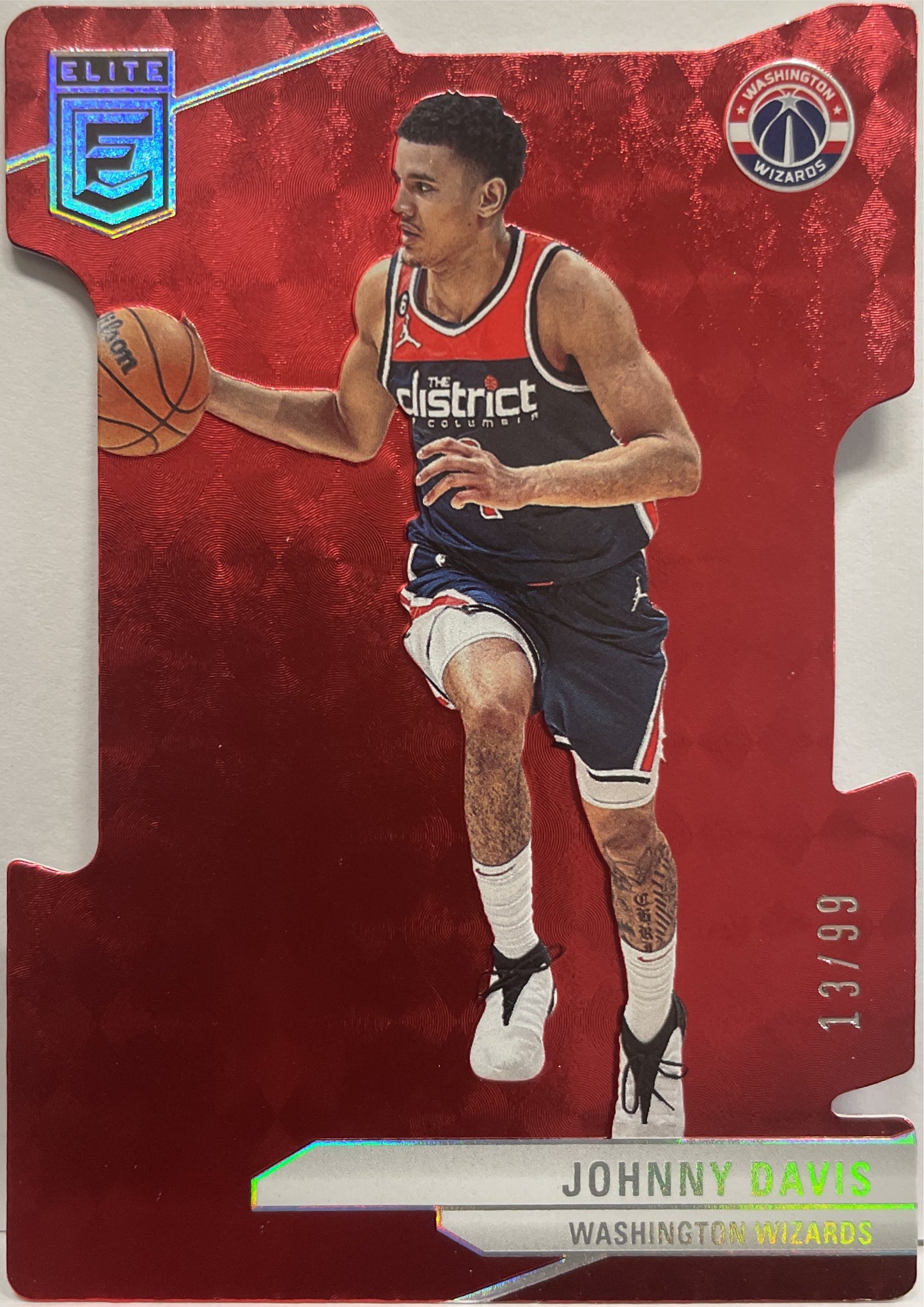 Johnny Davis 13/99 Cut Red Donruss Elite Basketball NBA 2023/24