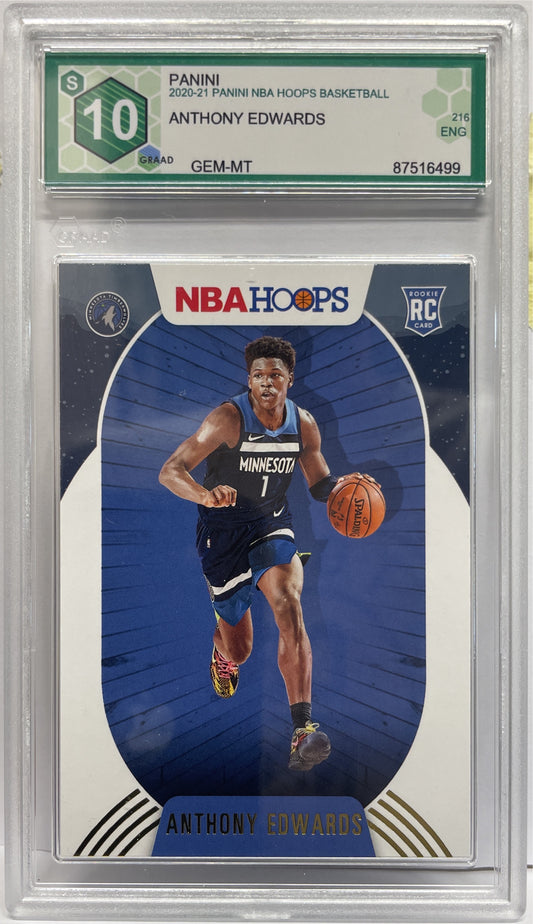 GRAAD 10 - Anthony Edwards Rookie Gold - NBA Hoops Basketball 2020/21