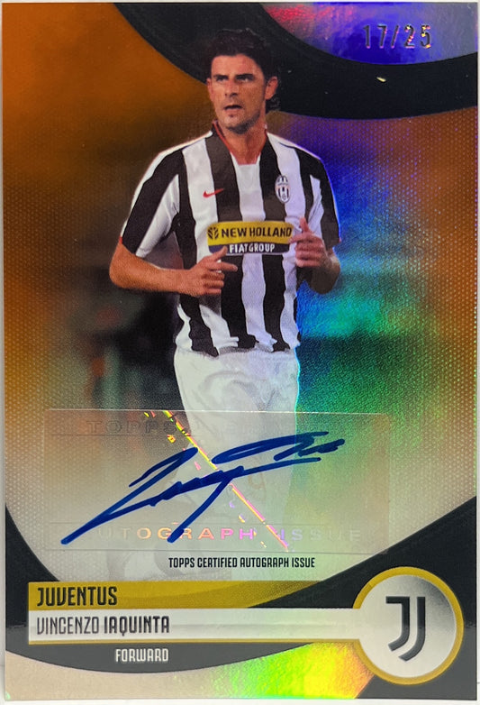 Vincenzo Iaquinta 17/25 Autograph Orange Topps Juventus Team Set 2023/24