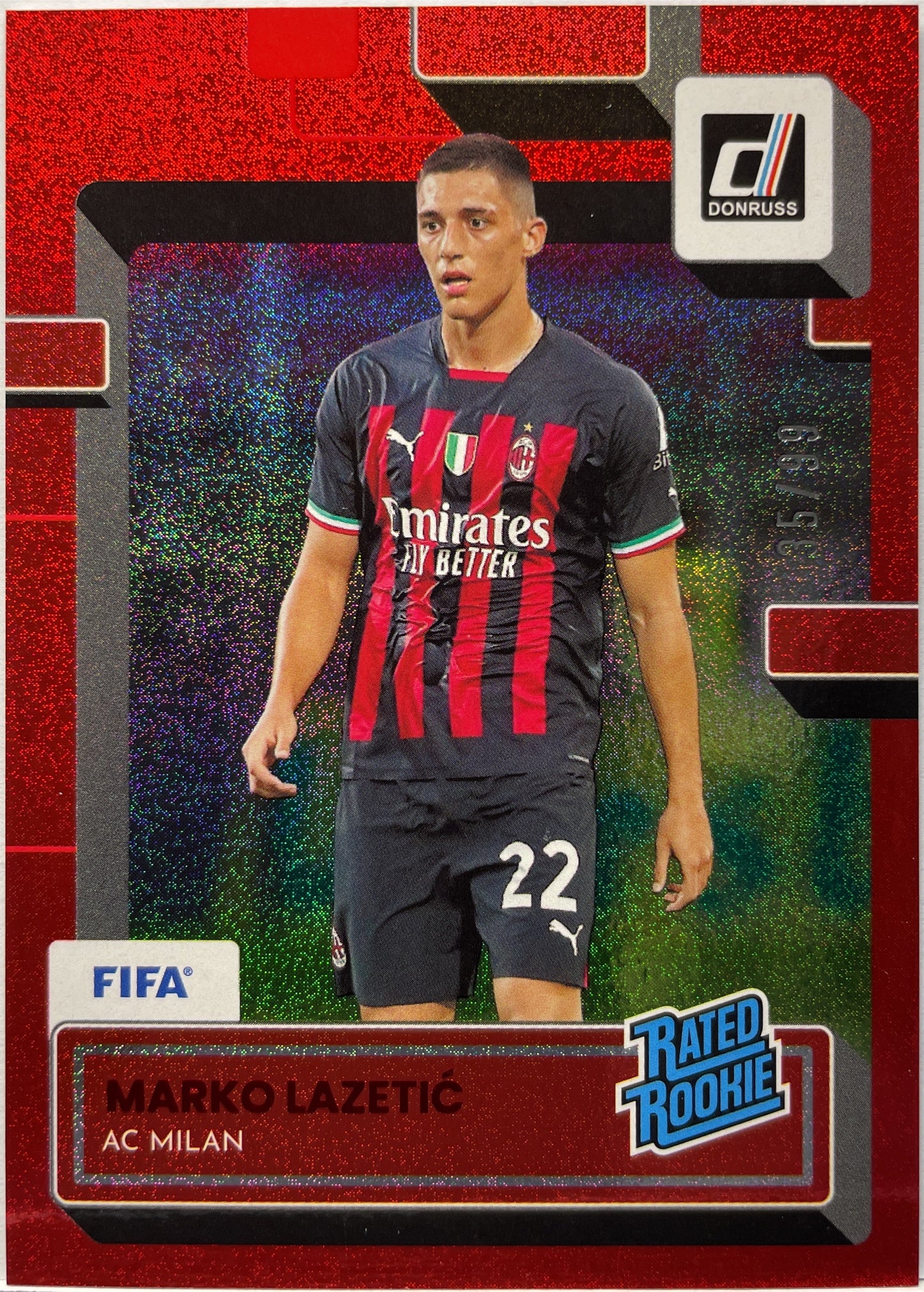 Marko Lazetic 35/99 Rated Rookie Red Donruss Fifa 2022/23