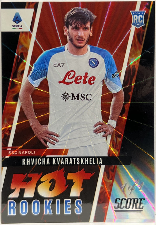 Khvicha Kvaratskhelia 1/1 Hot Rookies Black Laser Score Serie A 2022/23