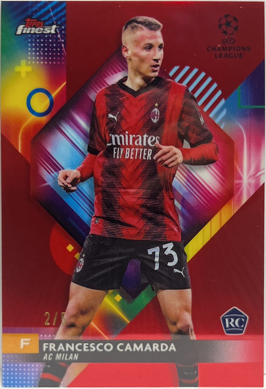 Francesco Camarda 2/5 Rookie Red Topps Finest UCC 2023/24