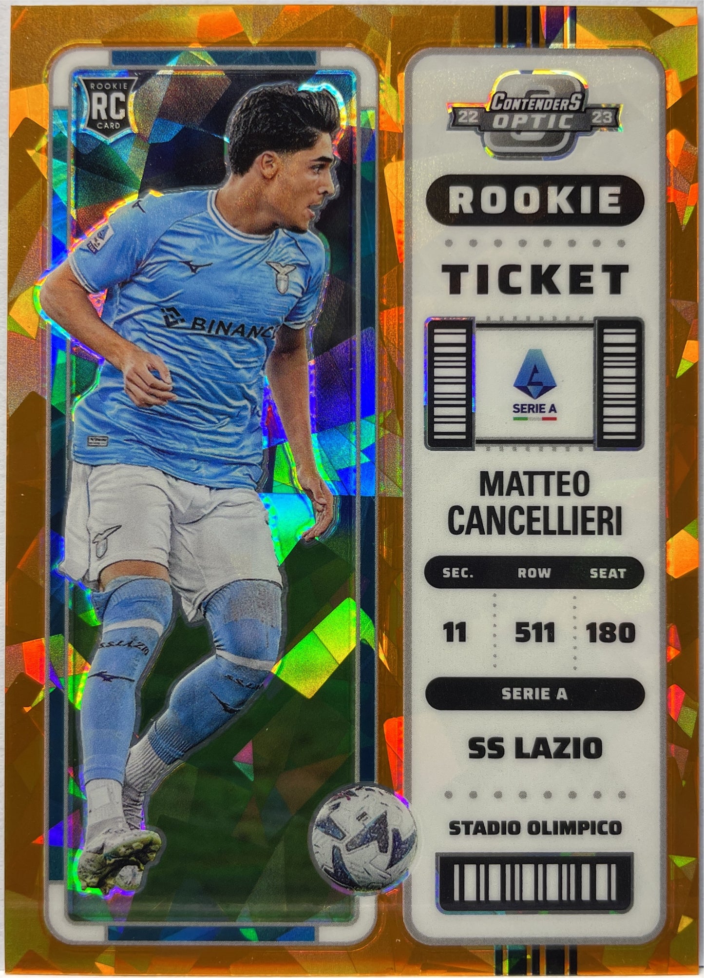 Matteo Cancellieri 23/23 Rookie Ticket Orange Ice Chronicles 2022/23