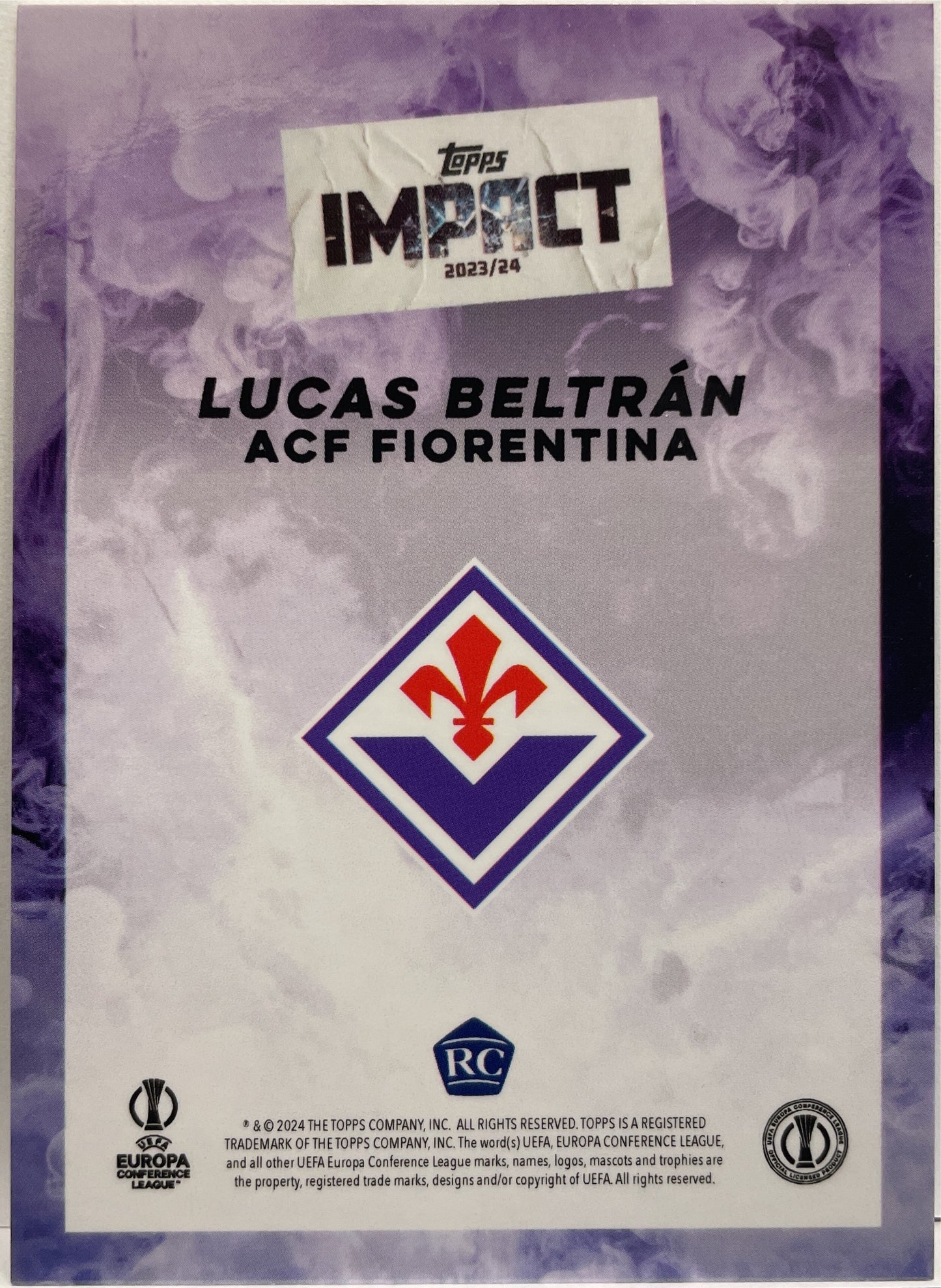 Lucas Beltran 39/49 Rookie Topps Impact 2023/24