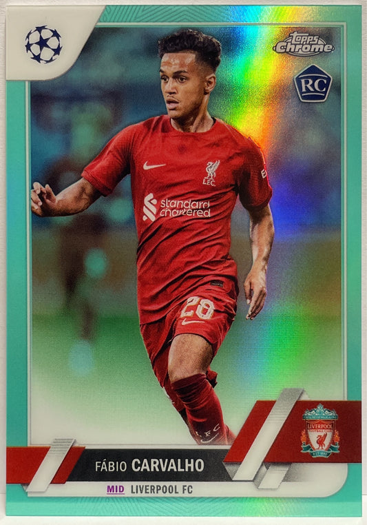 Fabio Carvalho 7/199 Rookie Aqua Topps Chrome UCC 2022/23