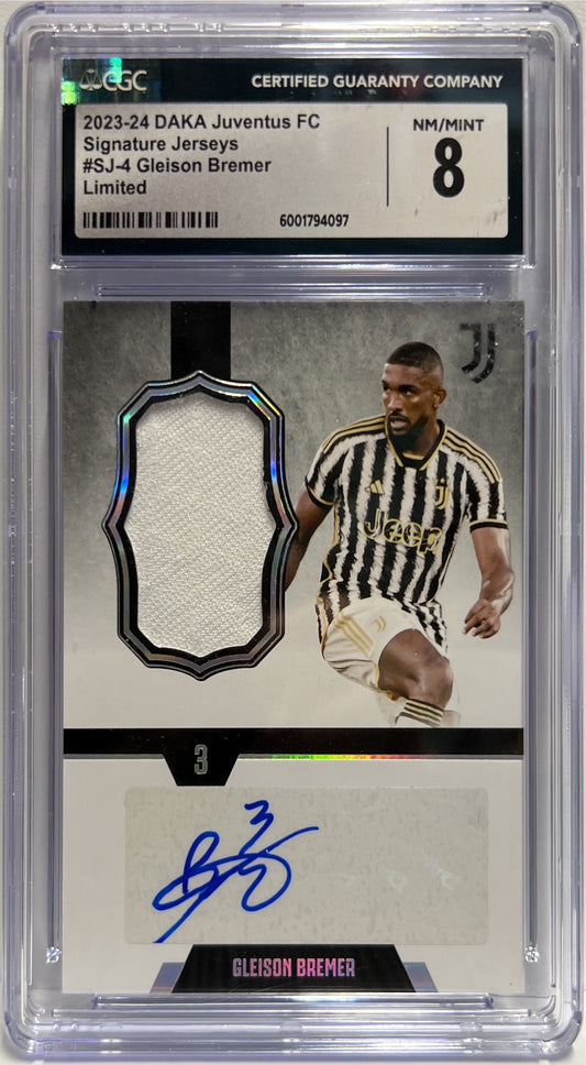 Gleison Bremer 46/49 Patch Autograph Jersey Limited Daka Juventus 2023/24 CGC 8
