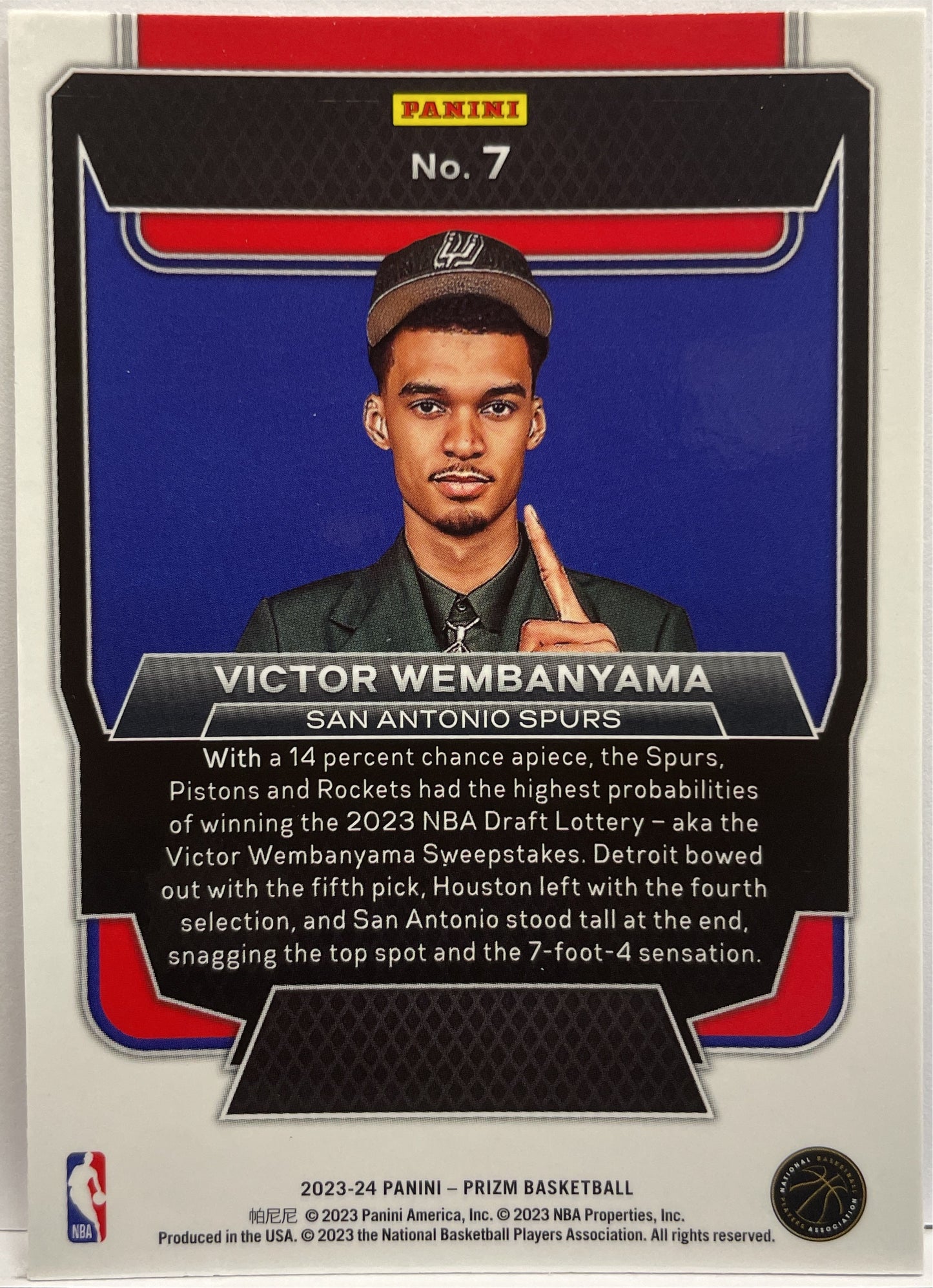 Victor Wembanyama Luck Of The Lottery Draft Prizm Basketball NBA 2023/24