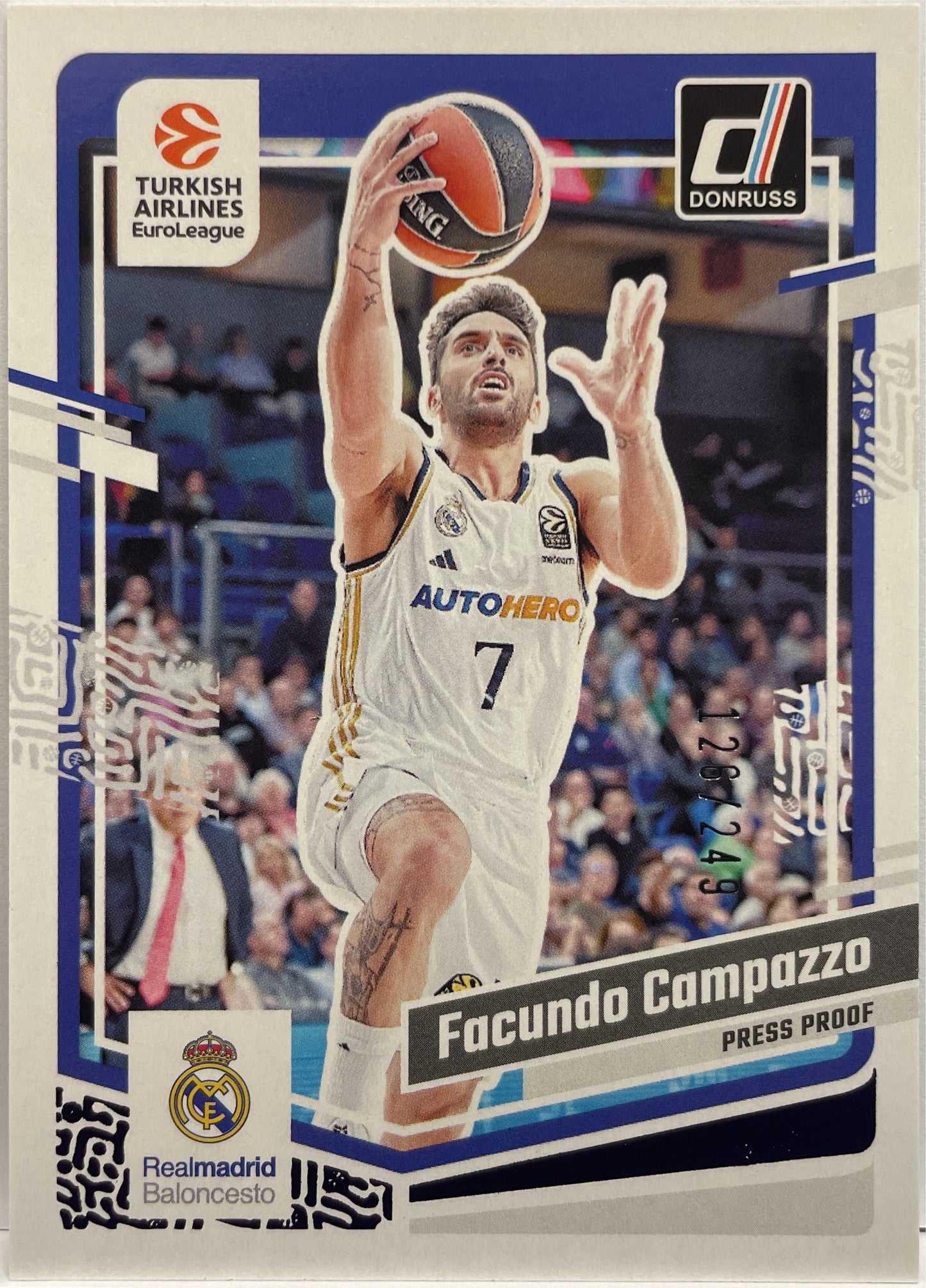 Facundo Campazzo 126/249 Press Poof Purple Donruss Euroleague Basketball 2023/24