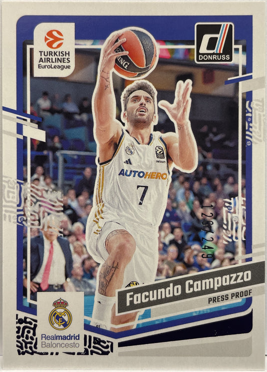 Facundo Campazzo 126/249 Press Poof Purple Donruss Euroleague Basketball 2023/24