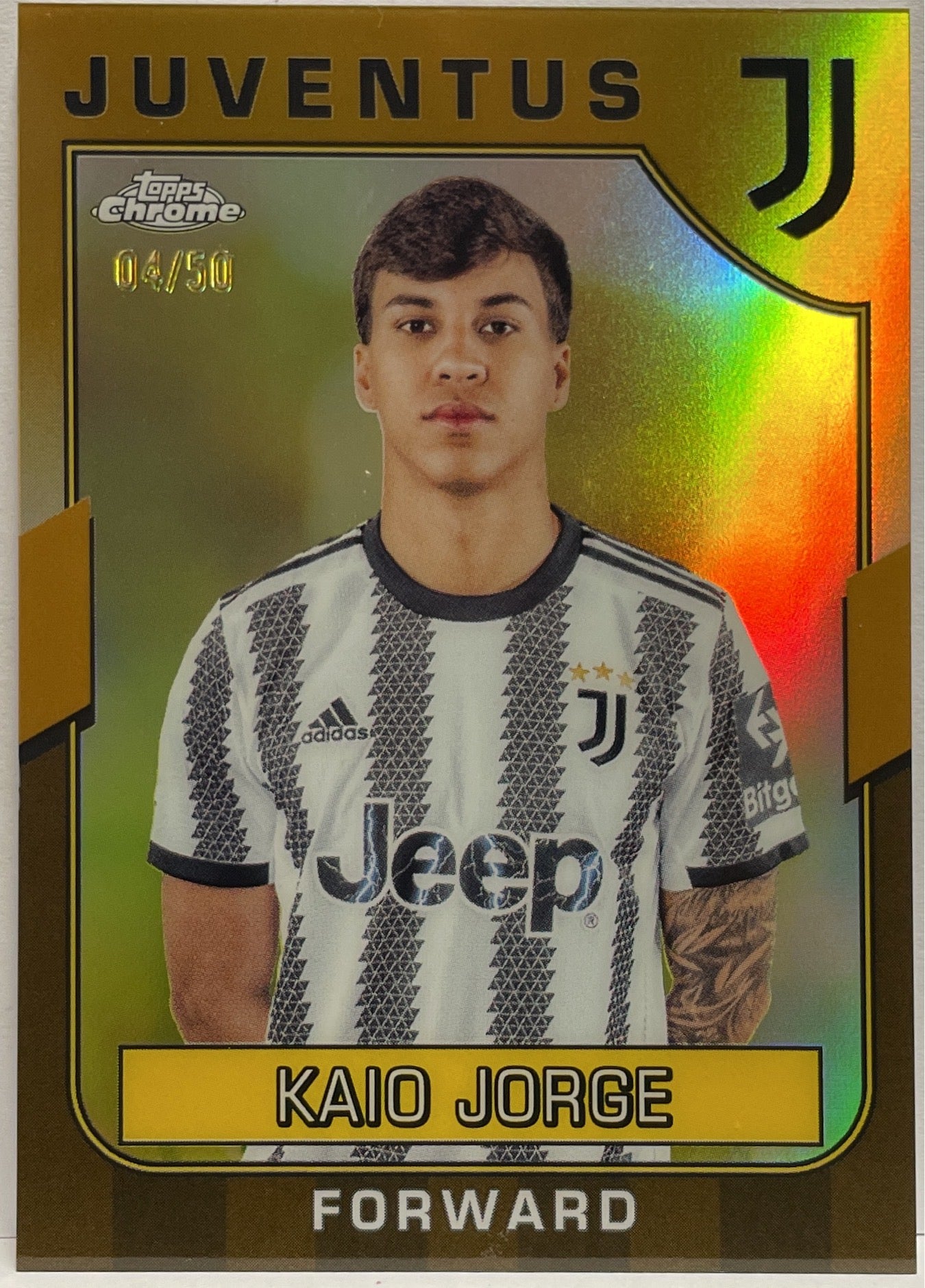 Kaio Jorge 4/50 Gold Topps Chrome Juventus 2022/23