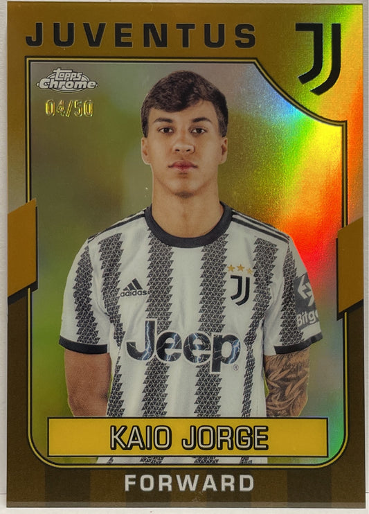 Kaio Jorge 4/50 Gold Topps Chrome Juventus 2022/23