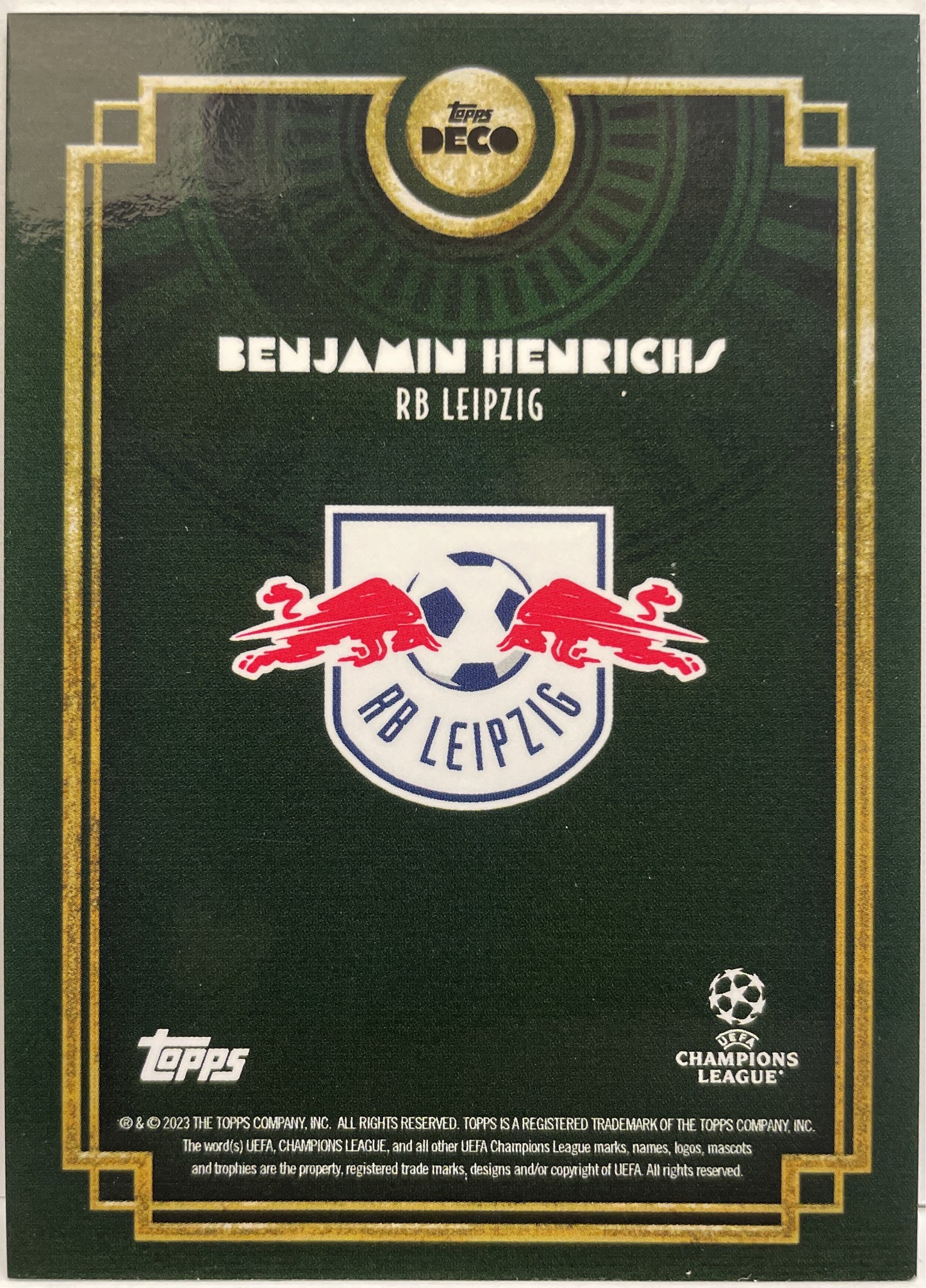 Benjamin Henrichs 21/99 Autograph Topps Deco UCC 2022/23