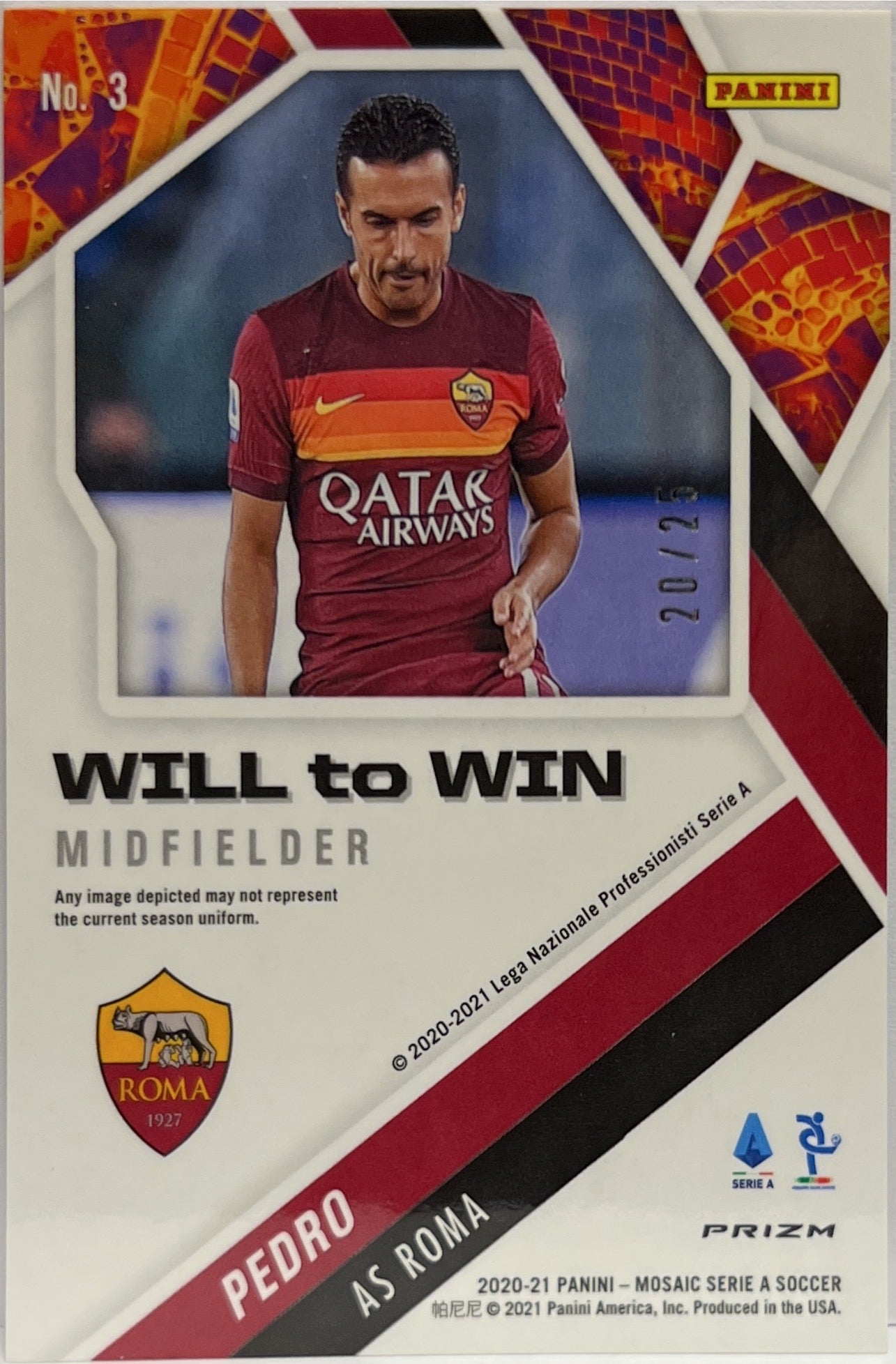 Pedro 20/25 Will To Win White Mosaic Serie A 2020/21
