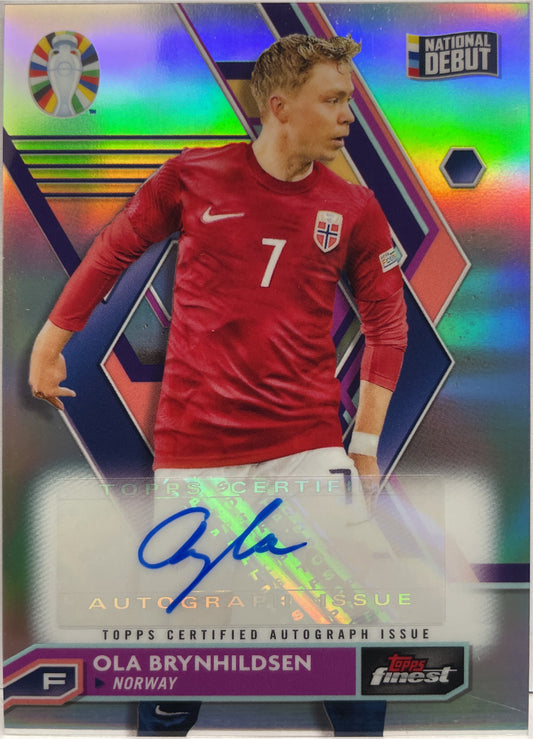 Ola Brynhildsen Autograph National Debut Topps Finest Road To Uefa Euro 2024