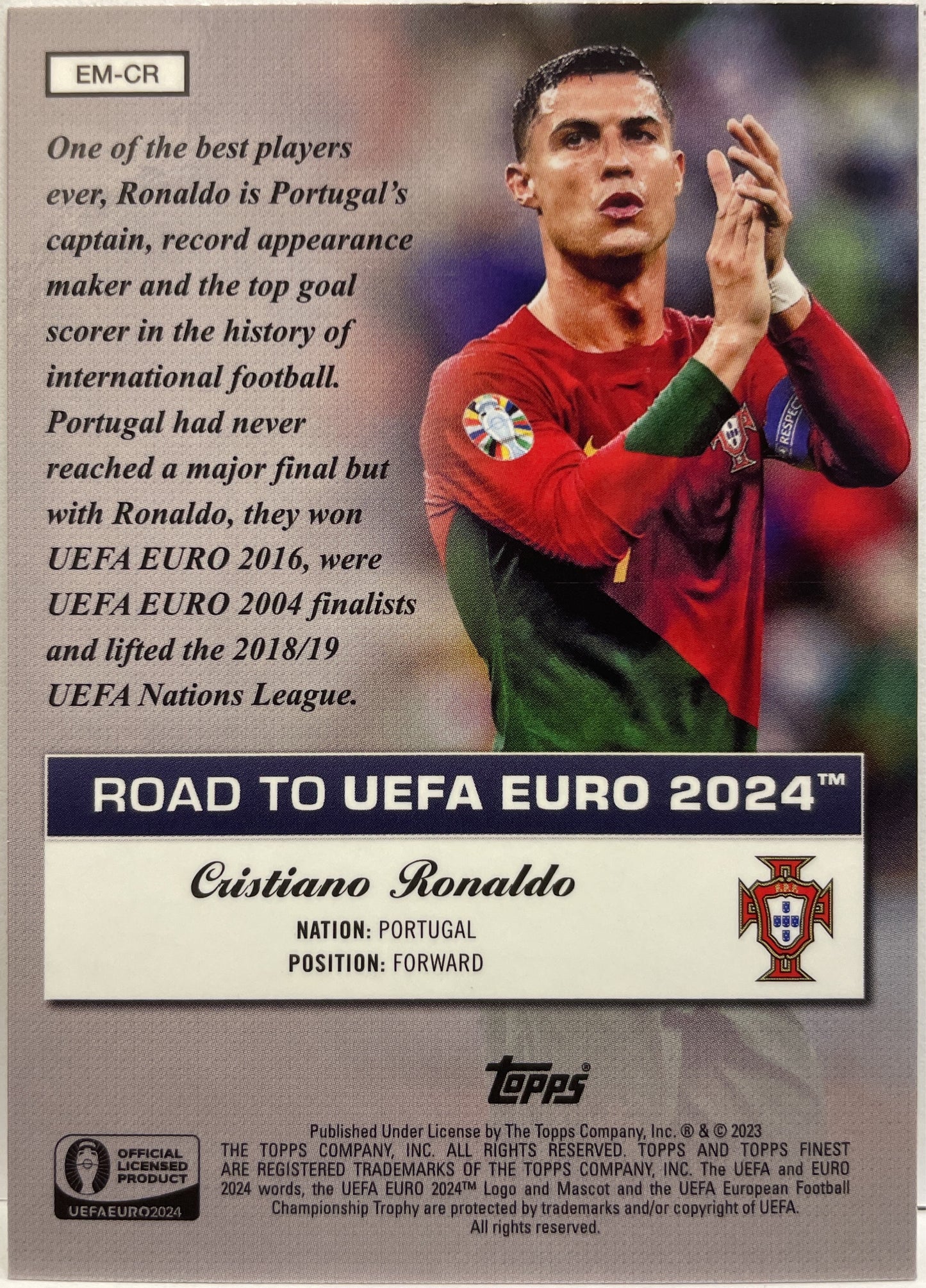 Cristiano Ronaldo Euro Master Topps Finest Road To Uefa Euro 2024