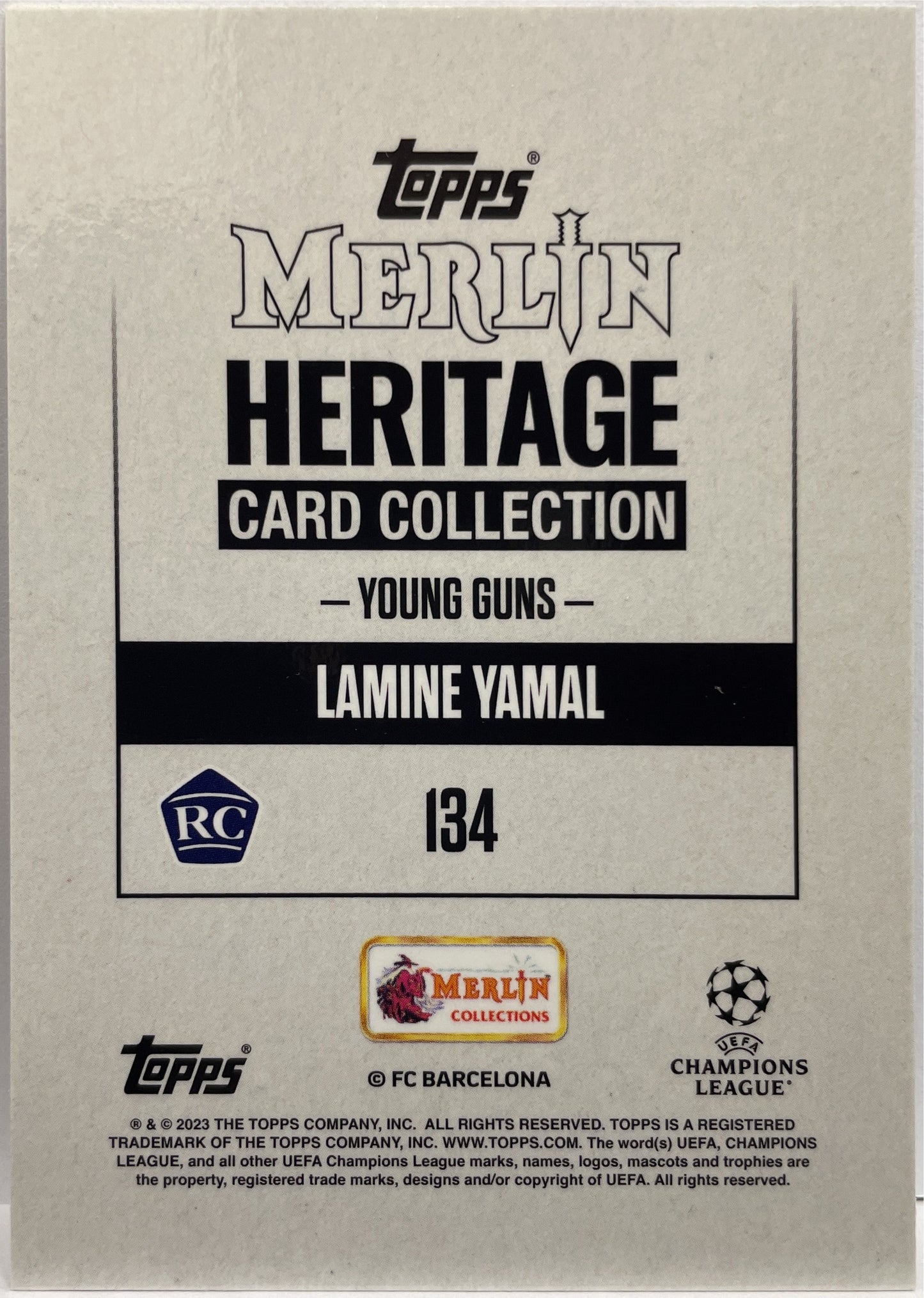 Lamine Yamal Rookie Young Gun Topps Merlin Heritage UCC 2023/24