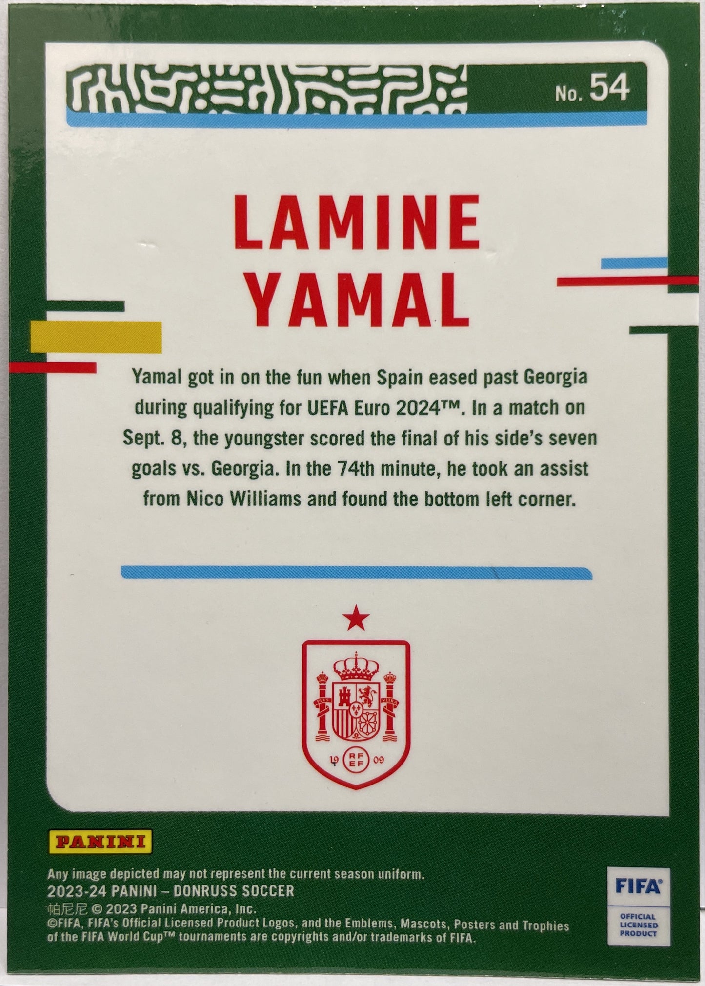 Lamine Yamal Rookie Optic Donruss Fifa 2023/24