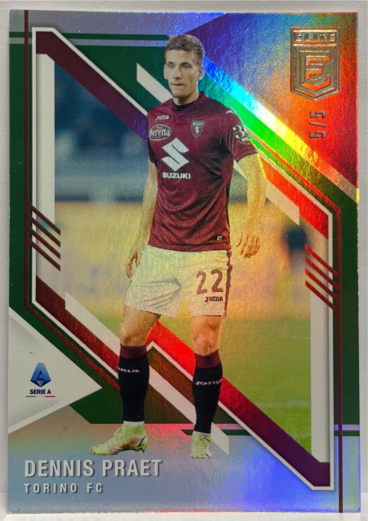 Dennis Praet 5/5 Green Donruss Elite Serie A 2021/22