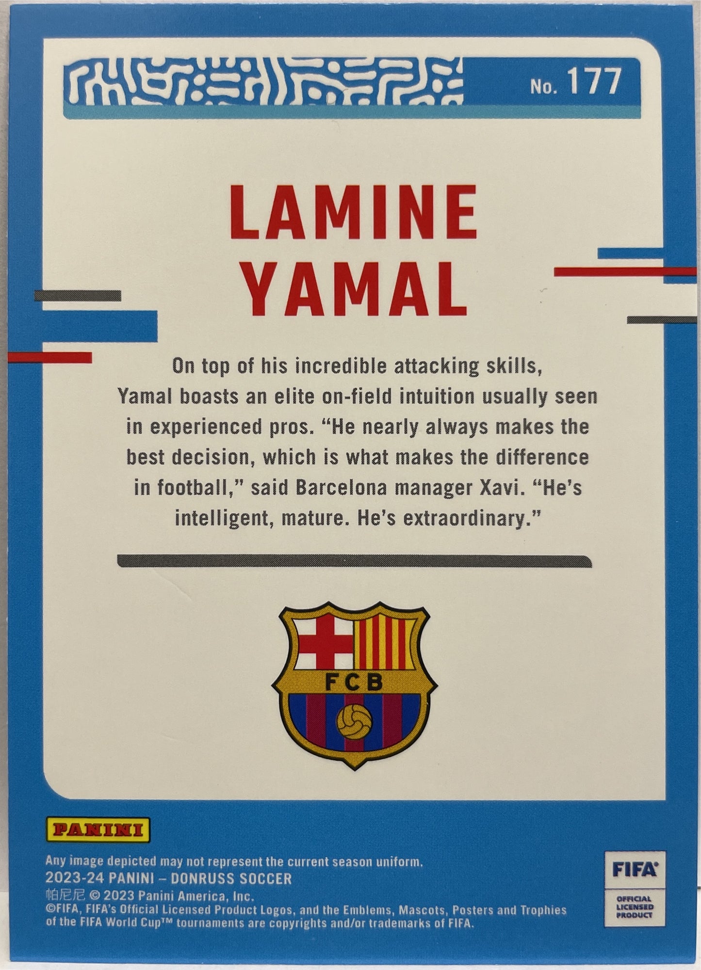 Lamine Yamal Rated Rookie Donruss Fifa 2023/24