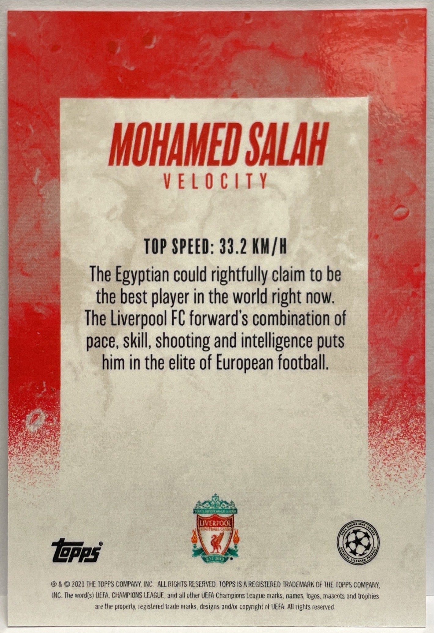 Mohamed Salah 23/49 Velocity Topps UCL 2020/21