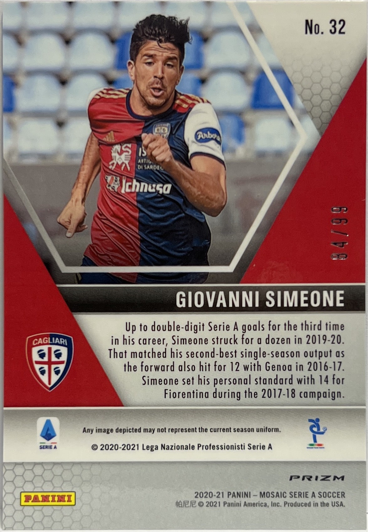 Giovanni Simeone 84/99 Blue Mosaic Serie A 2020/21