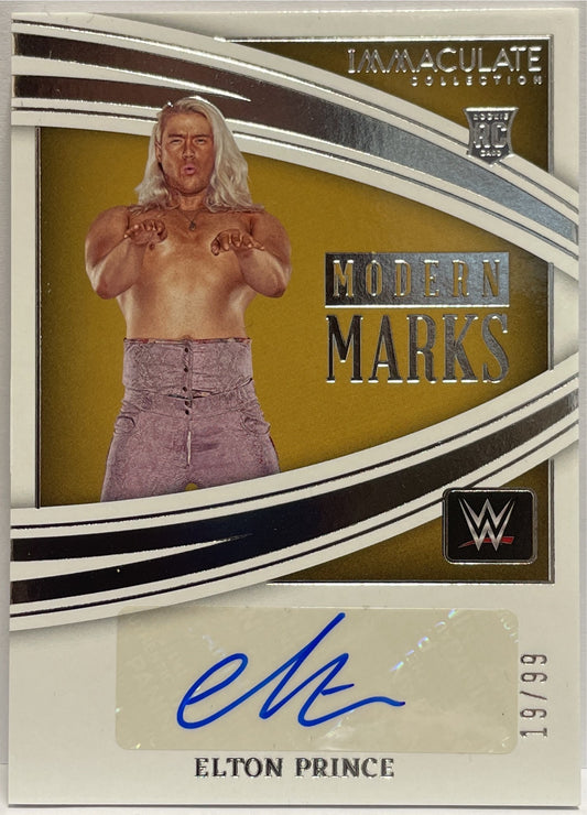Elton Ptince 19/99 Rookie Autograph Modern Marks Immaculate WWE 2022