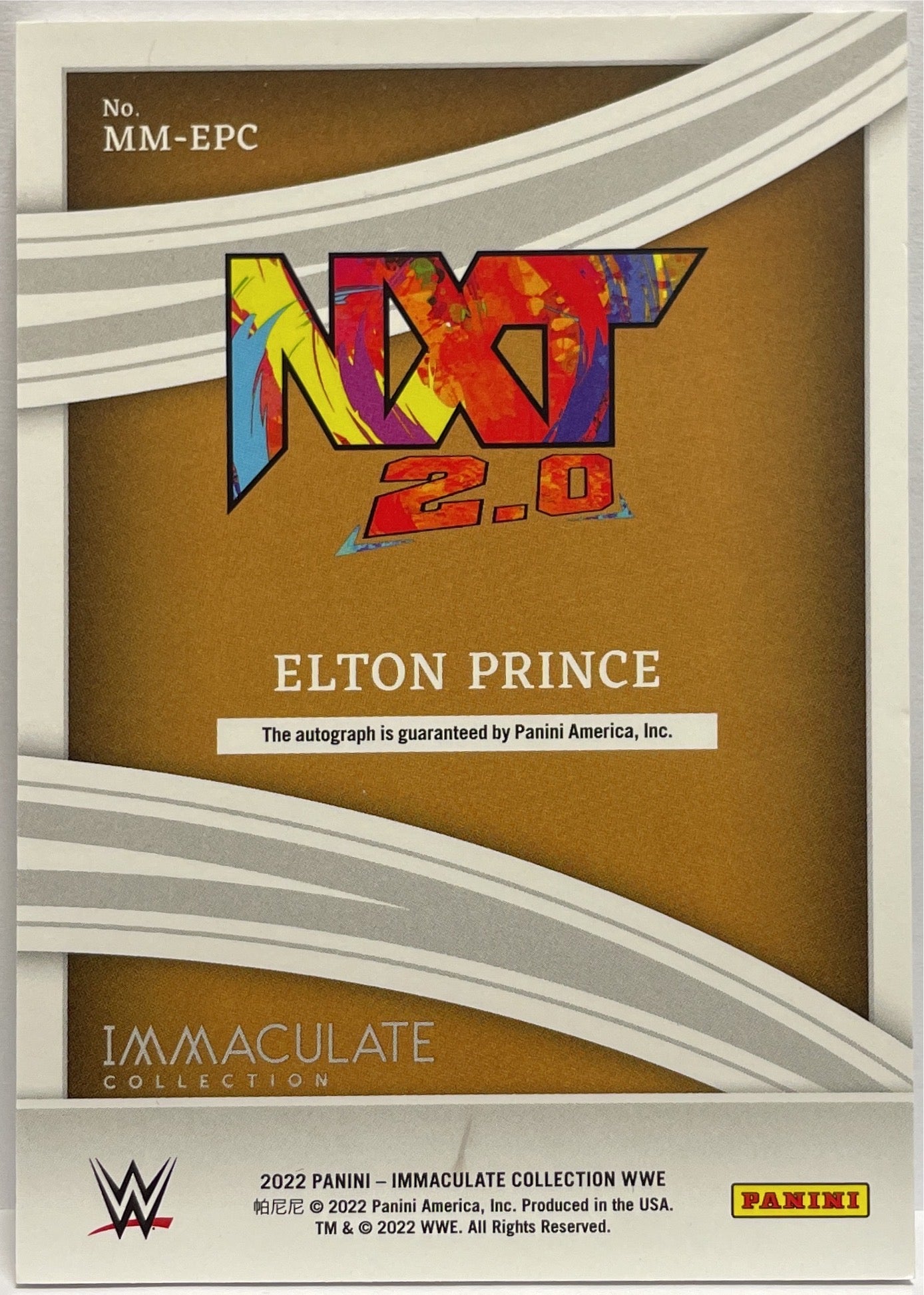 Elton Ptince 19/99 Rookie Autograph Modern Marks Immaculate WWE 2022
