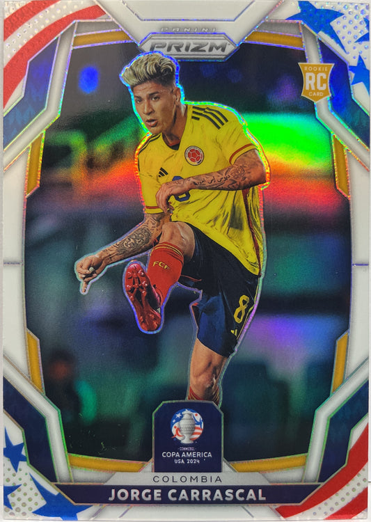 Jorge Carrascal 23/24 Rookie Stars and Stripes Prizm Conmebol Copa America 2024