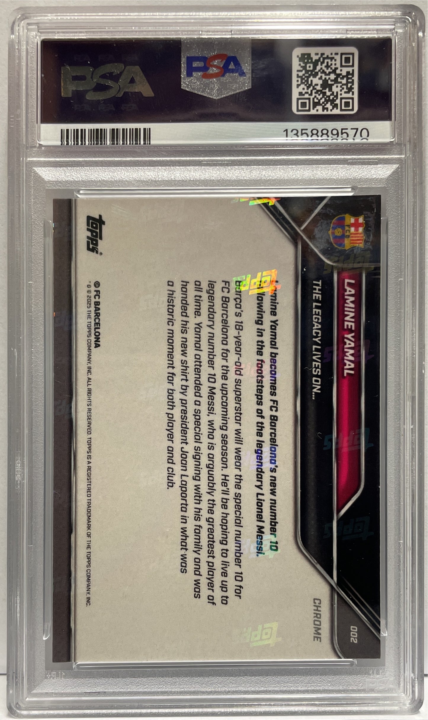 Lamine Yamal 27/99 Green The Legacy Lives On Topps Now 2025 PSA 9