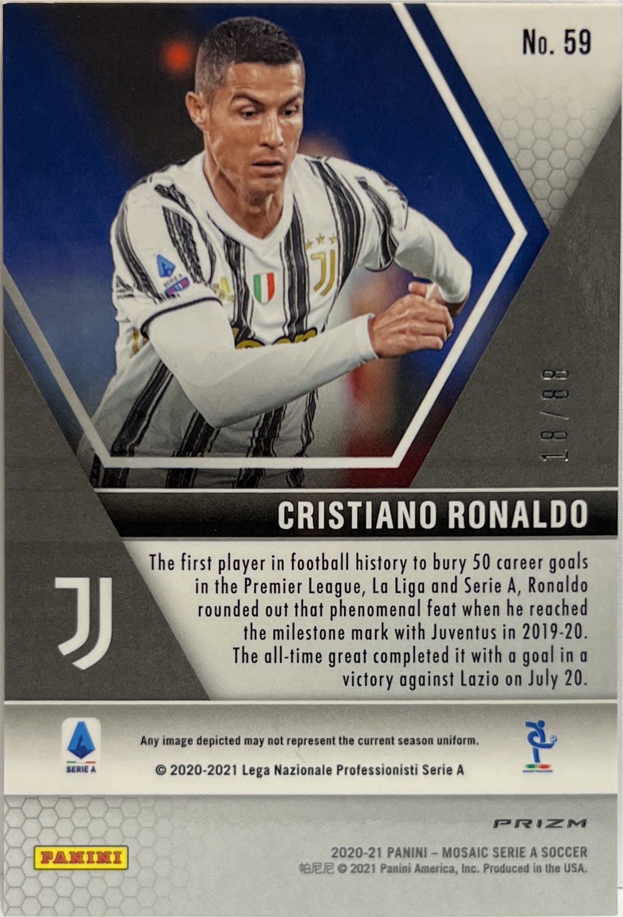 Cristiano Ronaldo 18/88 Red & Gold Mosaic Serie A 2020/21