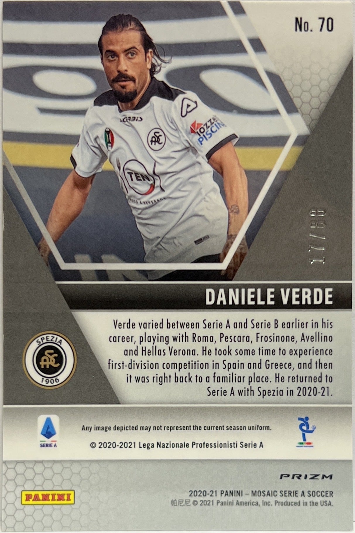Daniele Verde 17/88 Rookie Red & Gold Mosaic Serie A 2020/21