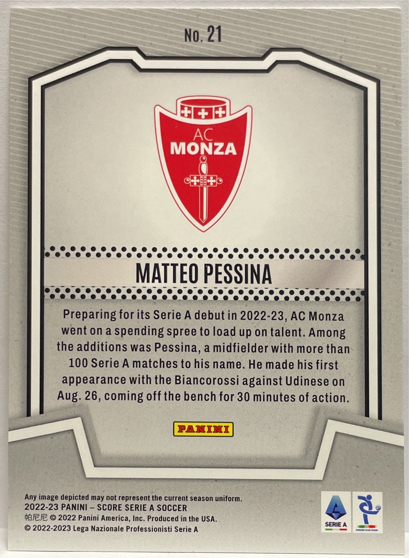 Matteo Pessina 8/10 Score Team Gold Swirl Score Serie A 2022/23