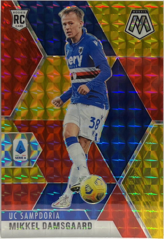 Mikkel Damsgaard 79/88 Rookie Red & Gold Mosaic Serie A 2020/21