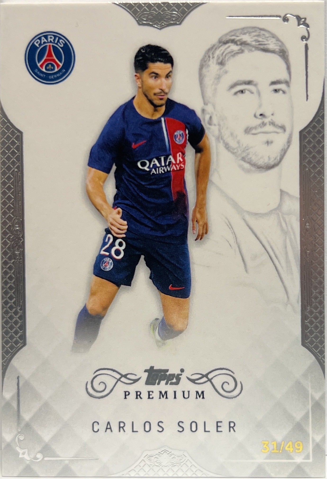Carlos Soler 31/49 Topps PSG Black & White Premium 2024