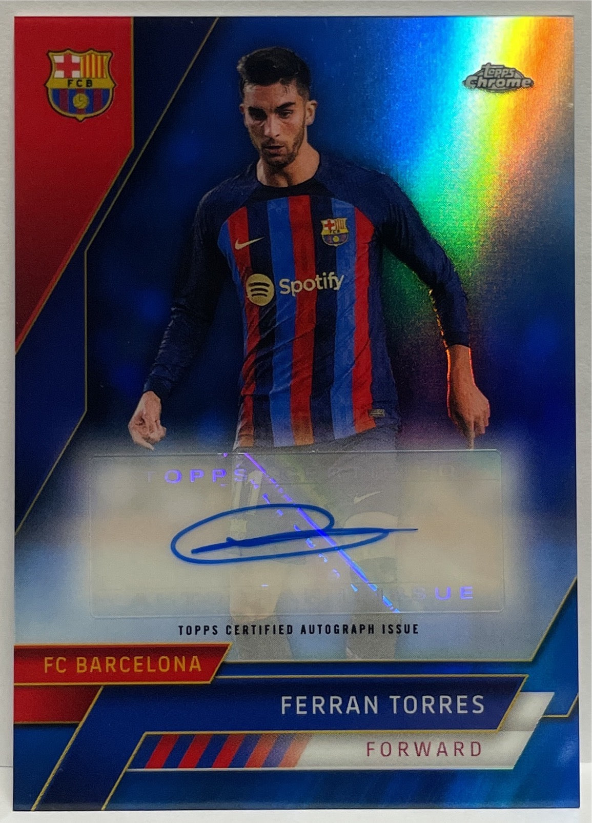 Ferran Torres 2/75 Autograph Topps Chrome Barcellona 2022/23