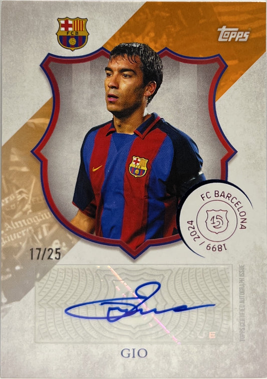 Giovnni Van Bronckhort 17/25 Autograph Orange Topps Barcelona 125 2024/25
