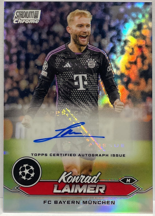 Konrad Laimer Autograph Topps Stadium Chrome 2023/24