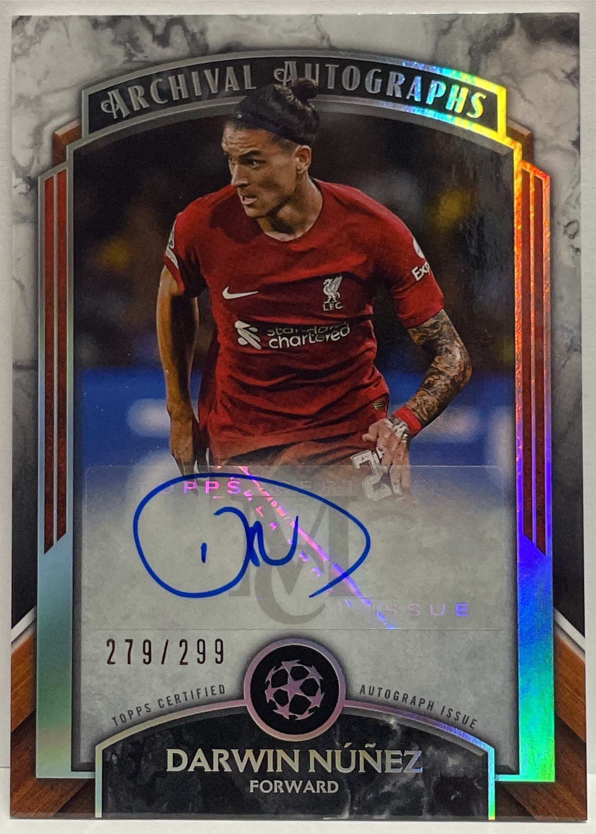 Darwin Nunez 279/299 Autograph Archival Topps Museum 2022/23