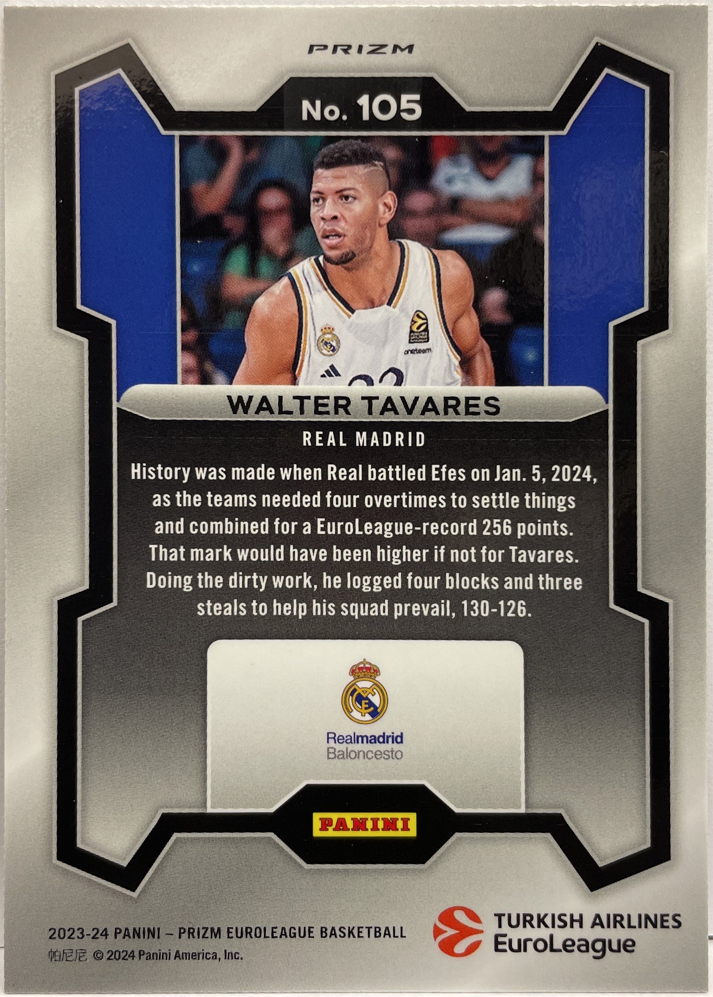 Walter Tavares Basketball Prizm Euroleague Basketball 2023/24