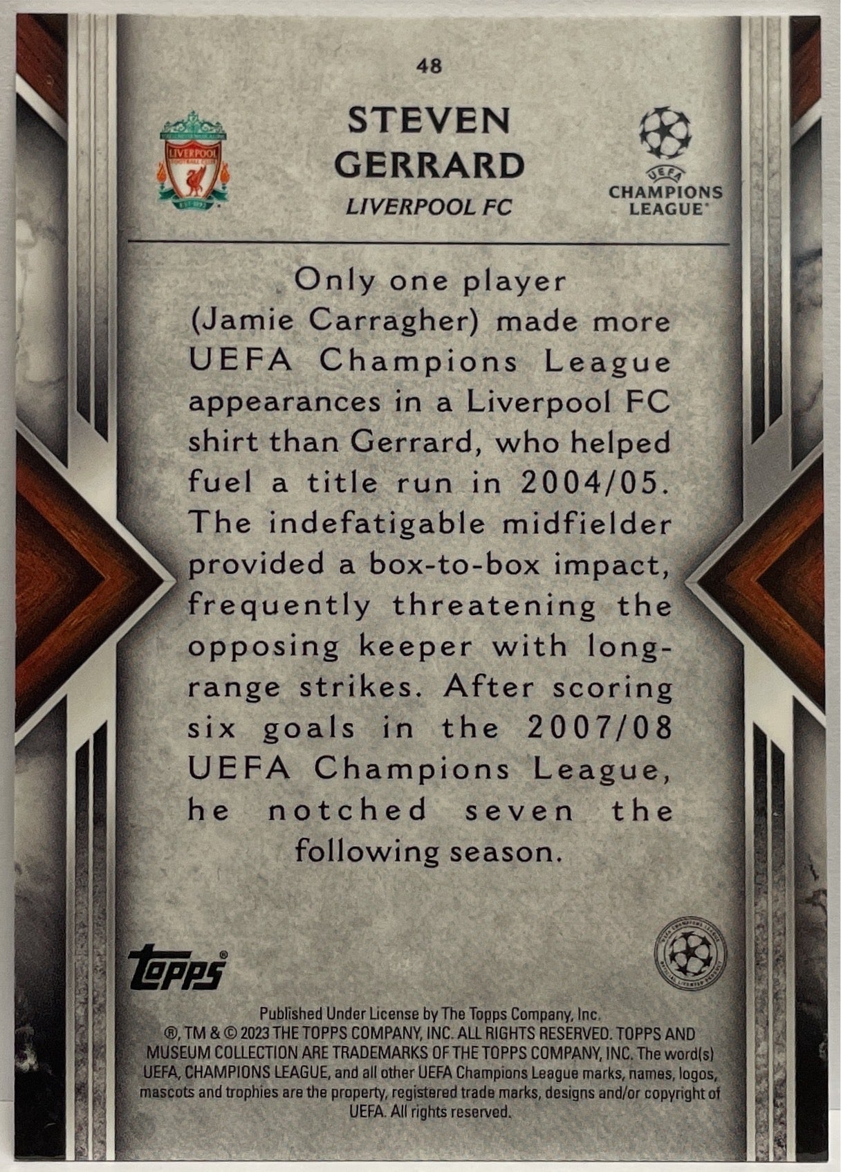 Steven Gerrard Topps Museum 2022/23