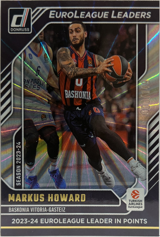 Markus Howard 66/149 Leaders Laser Donruss Euroleague Basketball 2024/25