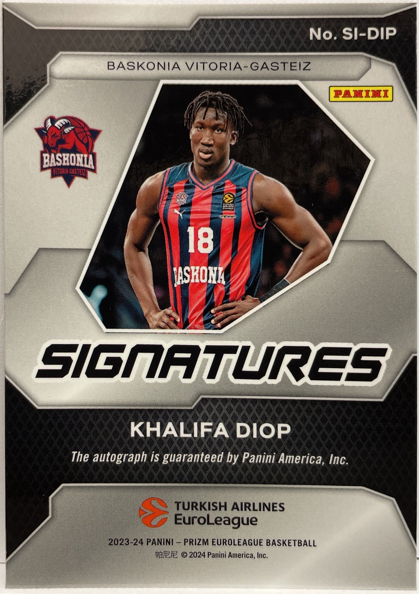 Khalifa Diop Autograph Signatures Prizm Euroleague Basketball 2023/24