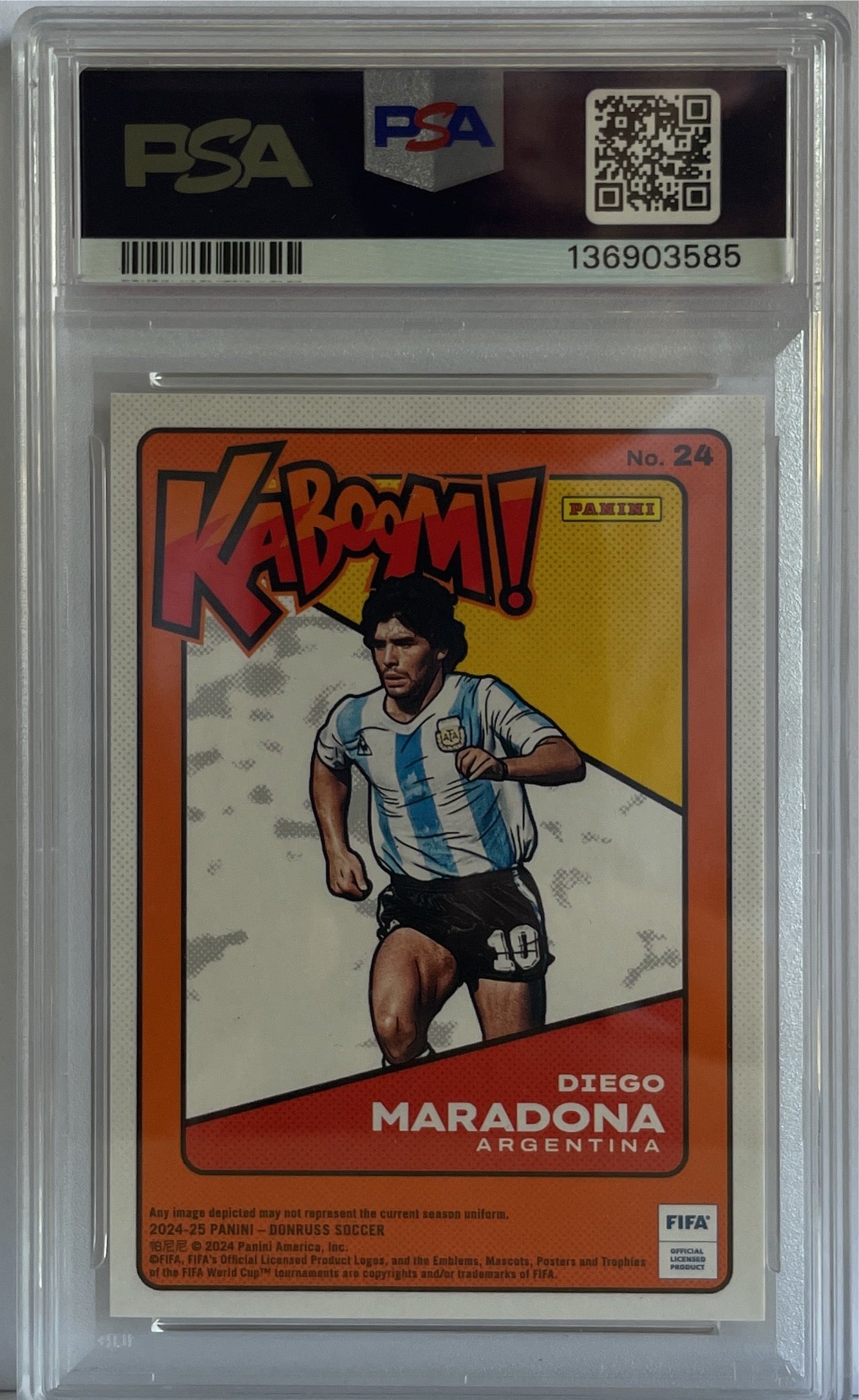 DIego Maradona 7/10 Kaboom Gold Panini Donruss Fifa 2024/25 PSA 9