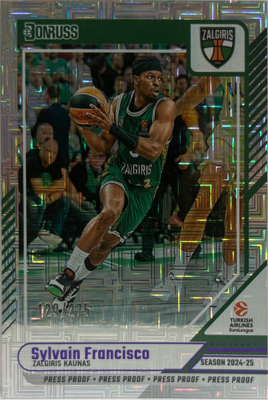 Sylvain Francisco 129/275 Press Proof Purple Donruss Euroleague Basketball 2024/25